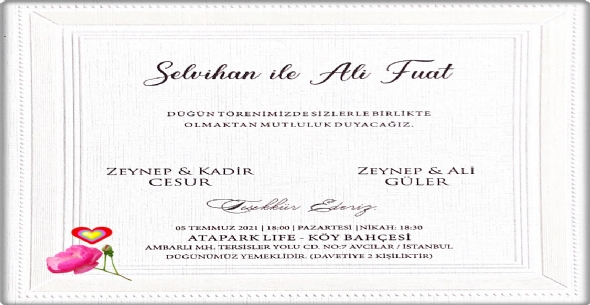 Selvihan CESUR ile Ali Fuat GLER'in Nikah Dn